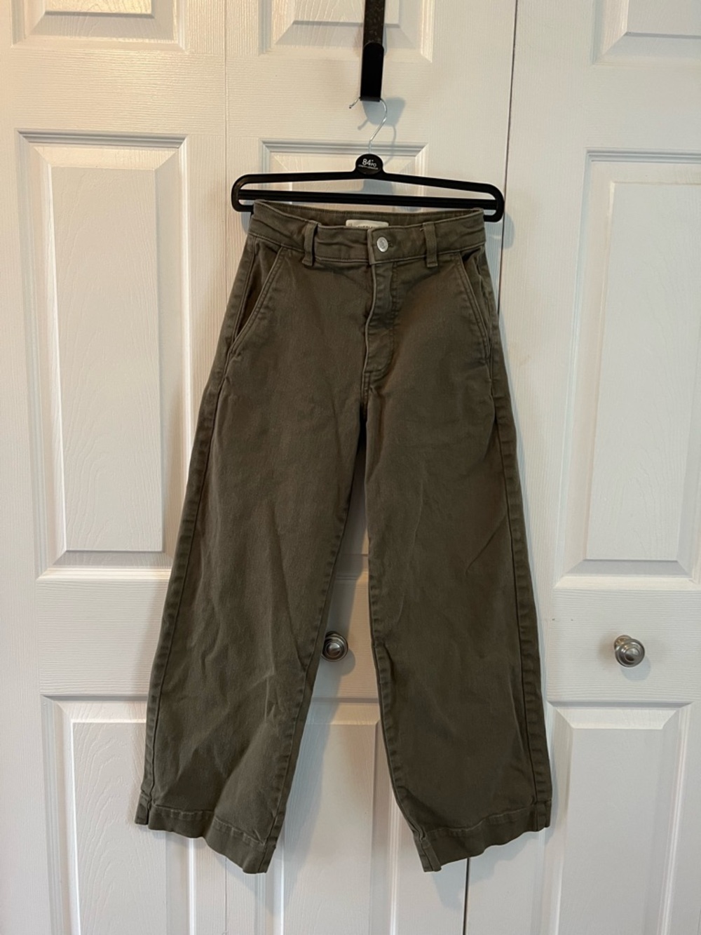 Everlane Wide Leg Olive coloured Cotton Twill  pants